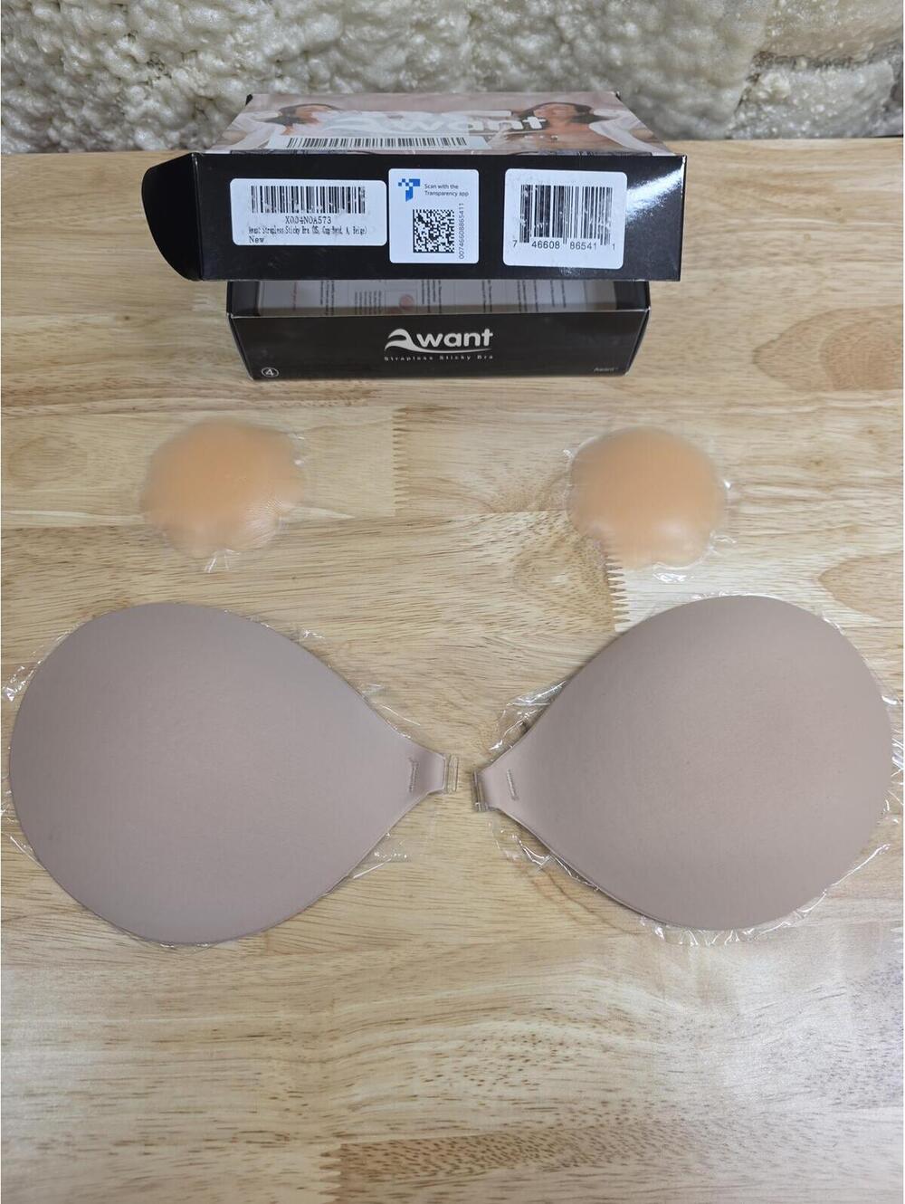 AWANT STRAPLESS STICKY BACKLESS ADHESIVE BRA BEIGE A CUP
